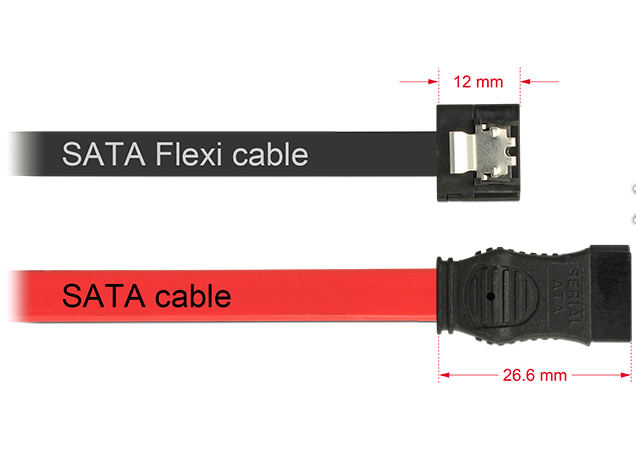 Delock S-ATA 6Gb/s Datenkabel Flexi - schwarz, 50cm (83841)
