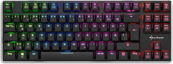 Sharkoon PureWriter TKL RGB, Kailh Choc LOW PROFILE RED, USB