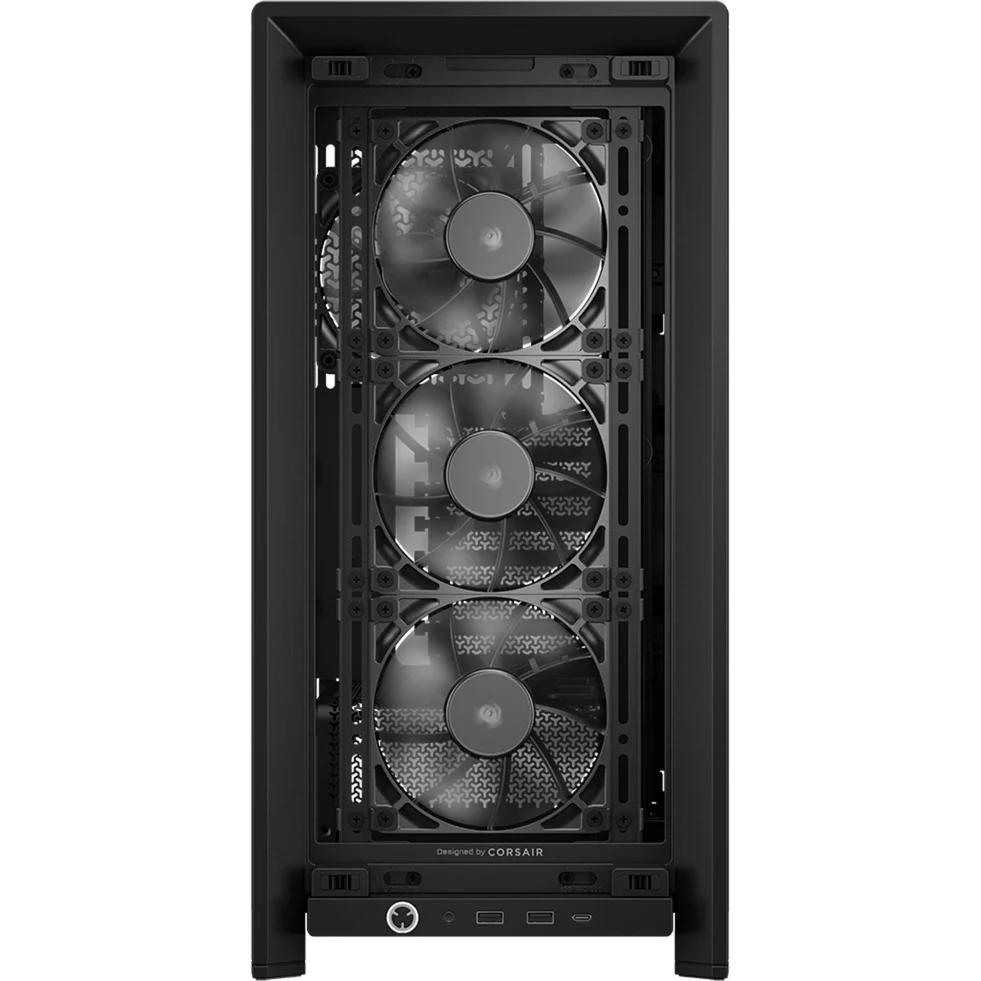 Corsair Frame 4000D RS Wood, schwarz/braun, Glasfenster