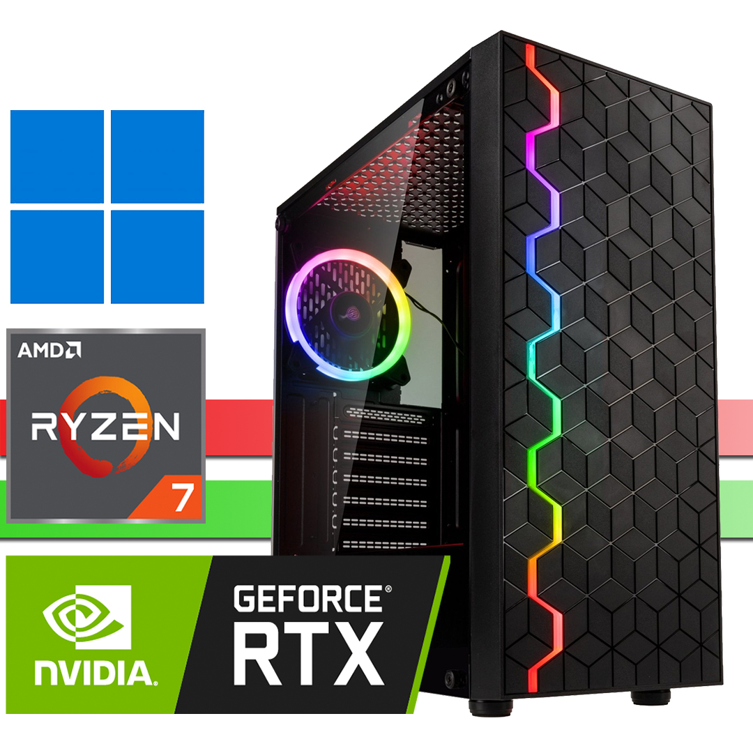 X-Gaming 5700X, 32GB DDR4, 1000GB NVMe SSD + 1000GB HDD, Nvidia RTX 3060 12G, Windows 11 Professional