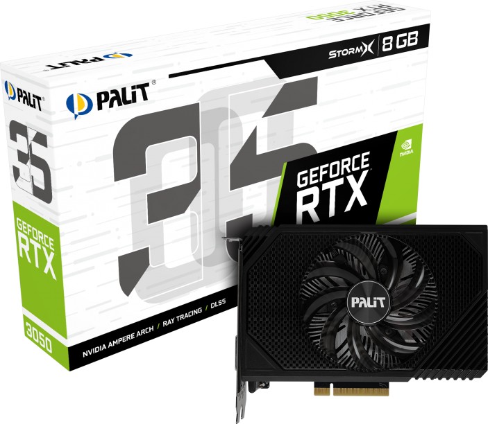 Palit GeForce RTX 3050 StormX (GA107), 8GB GDDR6, DVI, HDMI, DP