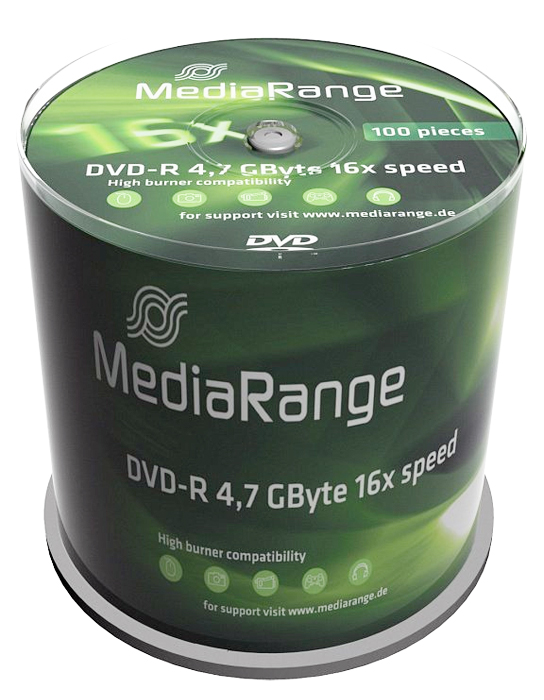 Mediarange 16x DVD-R 4,7GB 100er Spindel bedruckbar