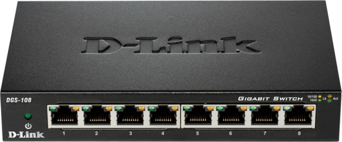 D-Link DGS-100 Desktop Gigabit Switch, 8x RJ-45 - DGS-108