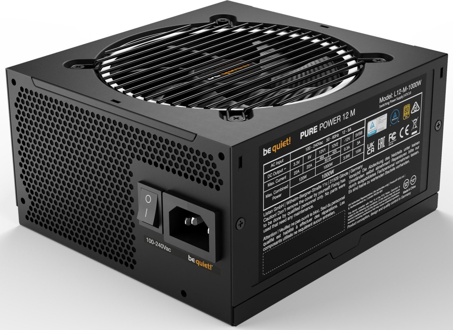 1000W be quiet! Pure Power 12 M,  ATX 3.0 - BN345