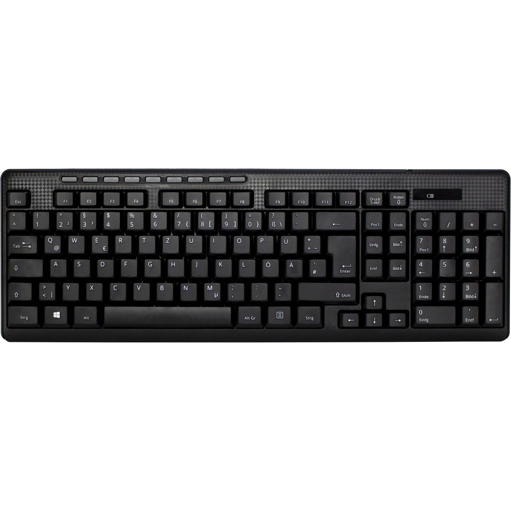 Inter-Tech KB-208 Funk-Tastatur-Maus-Set schwarz, USB, DE