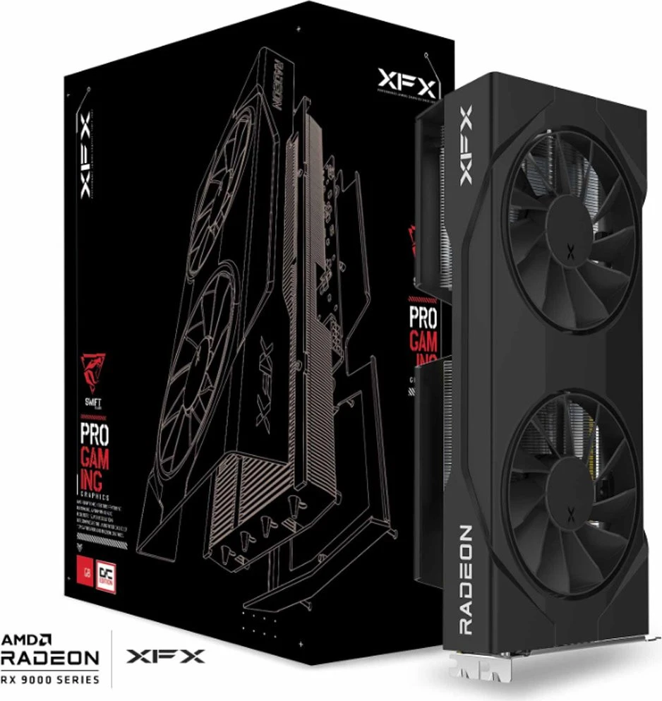 XFX Swift Radeon RX 9060 XT OC Gaming Edition, 8GB GDDR6, HDMI, 2x DP