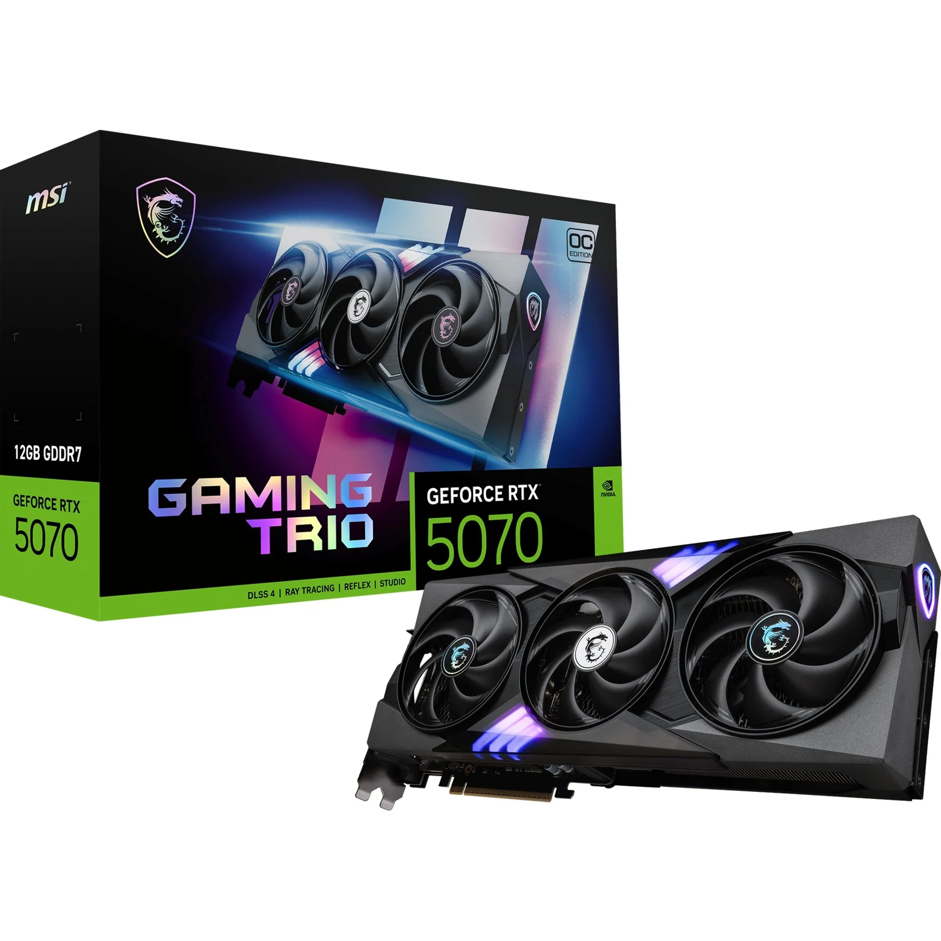 MSI GeForce RTX 5070 12G Gaming Trio OC, 12GB GDDR7, HDMI, 3x DP