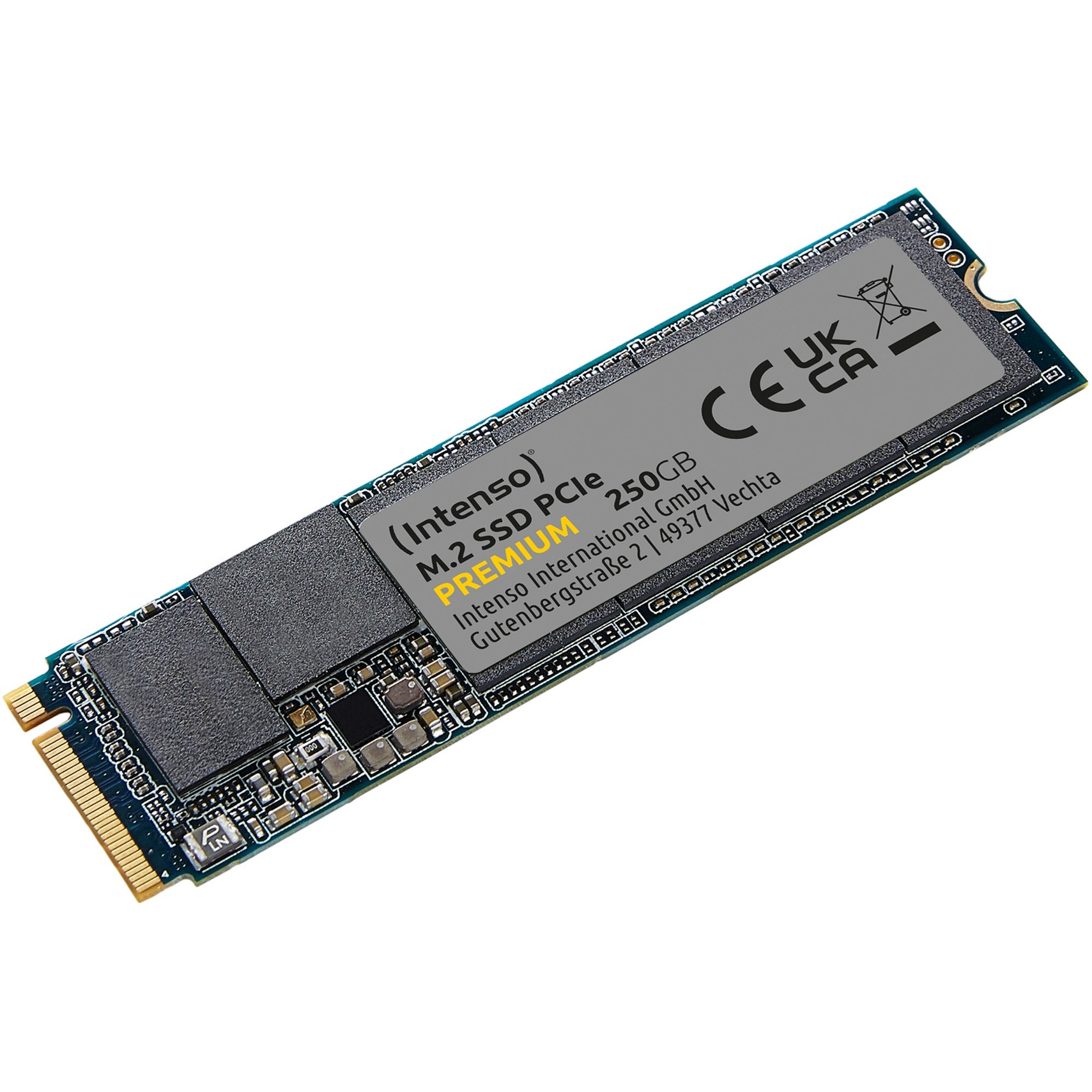 250 GB Intenso PCIe PREMIUM SSD, M.2 2280 / M-Key / PCIe 3.0 x4