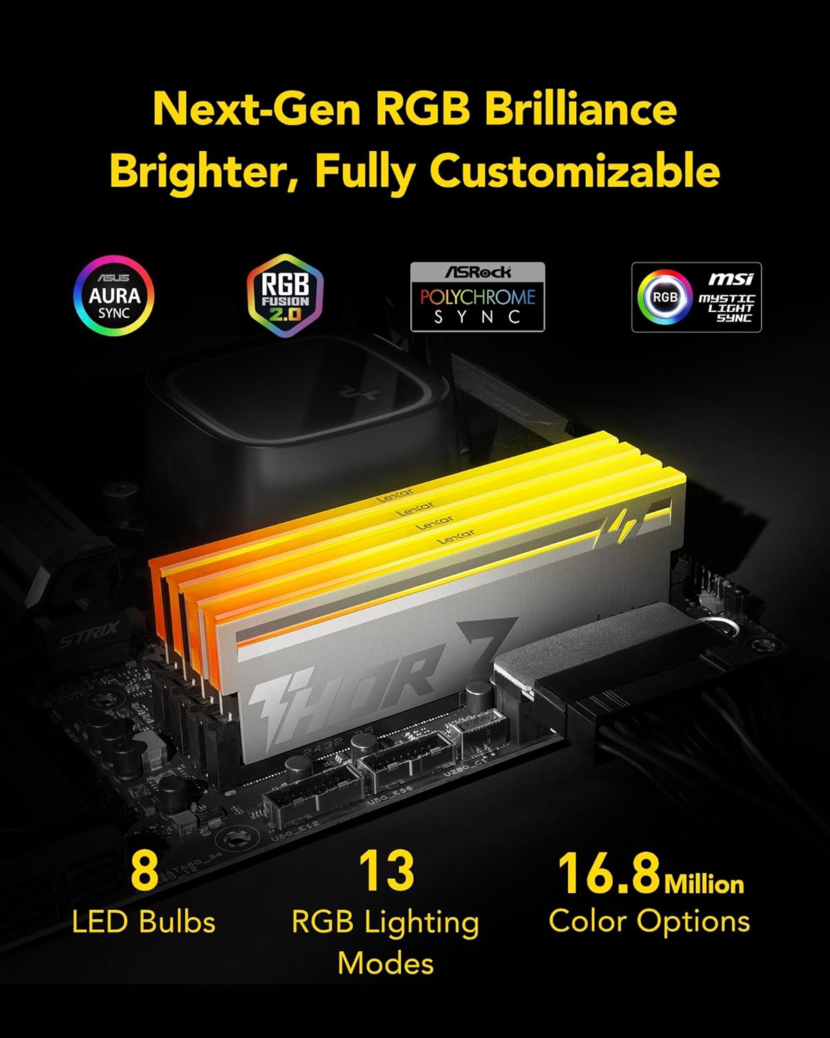32GB Lexar THOR Z RGB, silber UDIMM Kit, DDR5-6000, XMP/EXPO