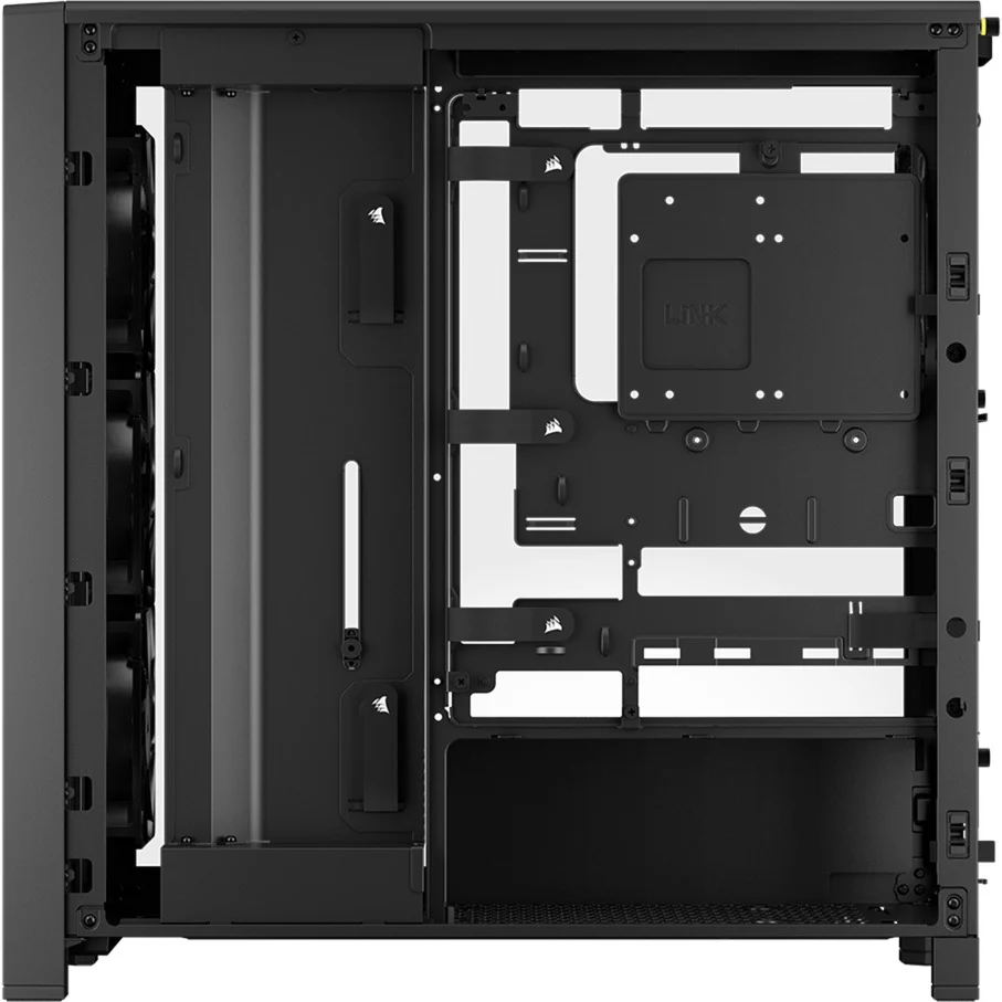 Corsair Frame 4000D RS Wood, schwarz/braun, Glasfenster