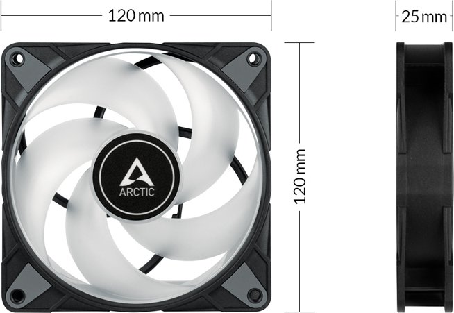 120mm Arctic P12 PWM PST A-RGB 0dB schwarz