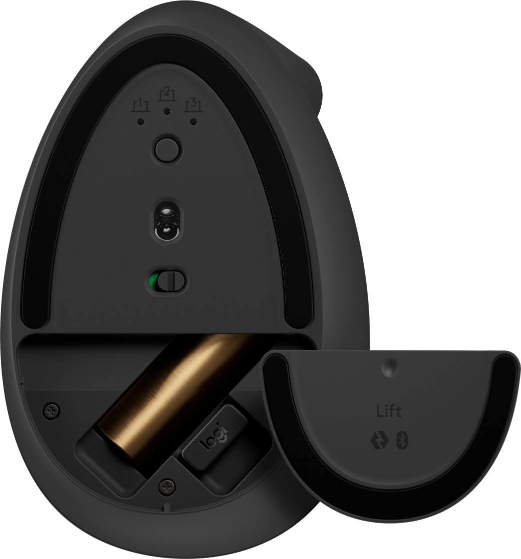LOGITECH Lift Vertikale Ergonomische Maus, Graphite, Logi Bolt, USB/Bluetooth