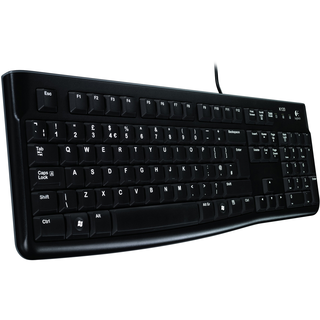 Logitech K120 Keyboard schwarz, USB, DE