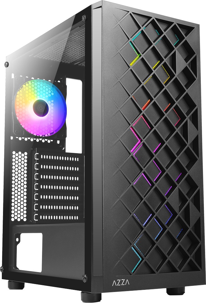 AZZA Spectra Black, schwarz, Glasfenster