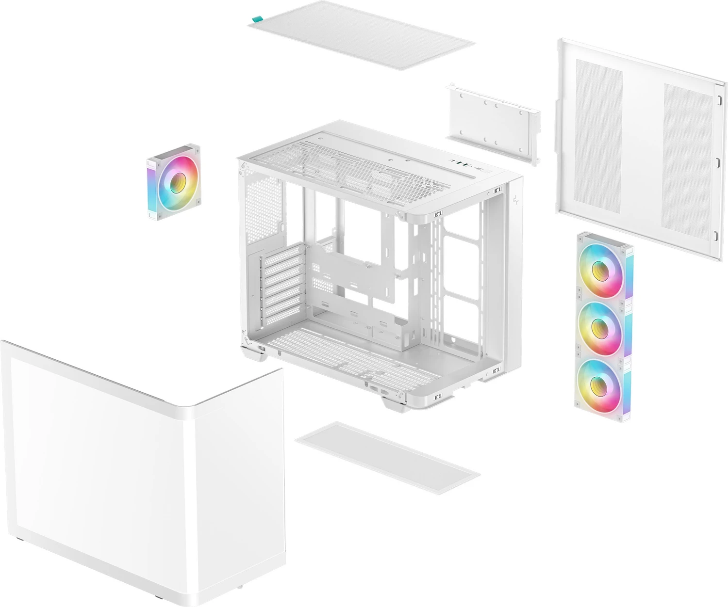 DeepCool CG530U 4F, weiß, Glasfenster