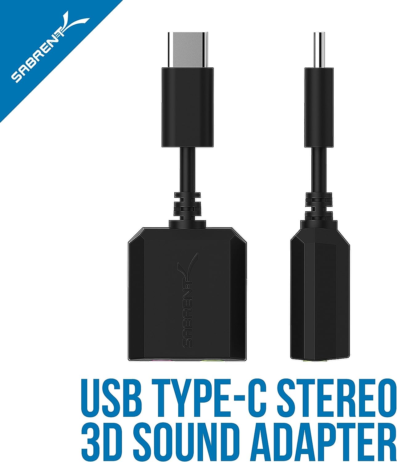 SABRENT USB C Externe Soundkarte, USB Type c auf Klinke 3,5mm, Kopfhörer auf Klinke, Audio zu USB Adapter (AU-MMSC)
