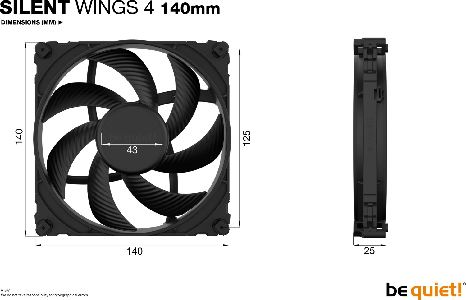 140mm be quiet! Silent Wings 4 - BL095