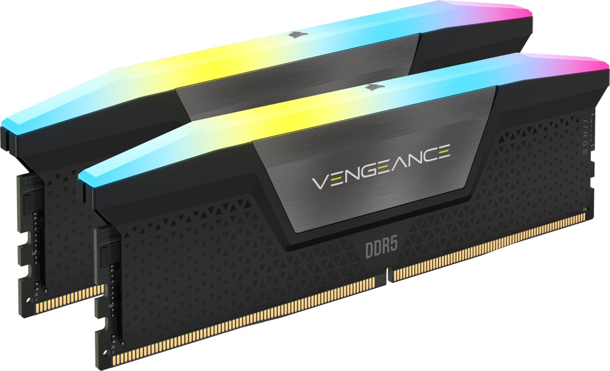 Corsair Vengeance RGB schwarz DIMM Kit 64GB, DDR5-6000, CL40-40-40-77, on-die ECC