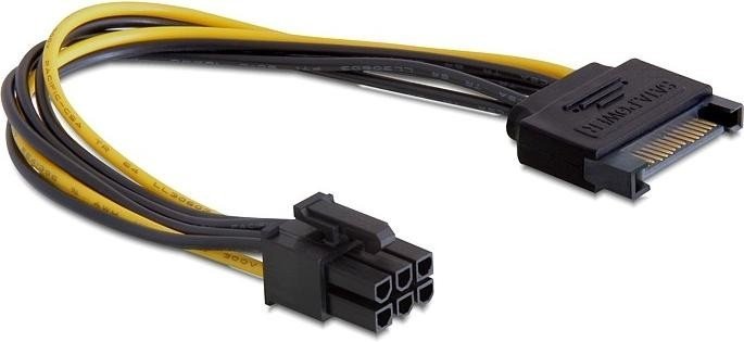 Delock Stromadapterkabel  1x SATA --> 1x 6-Pin-PCIe