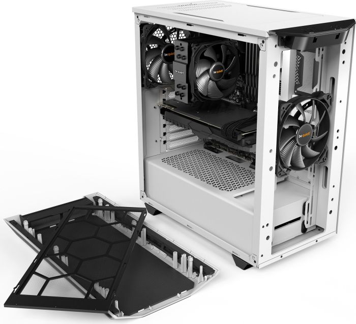 be quiet! Pure Base 500 weiß, Glasfenster, schallgedämmt - BGW35