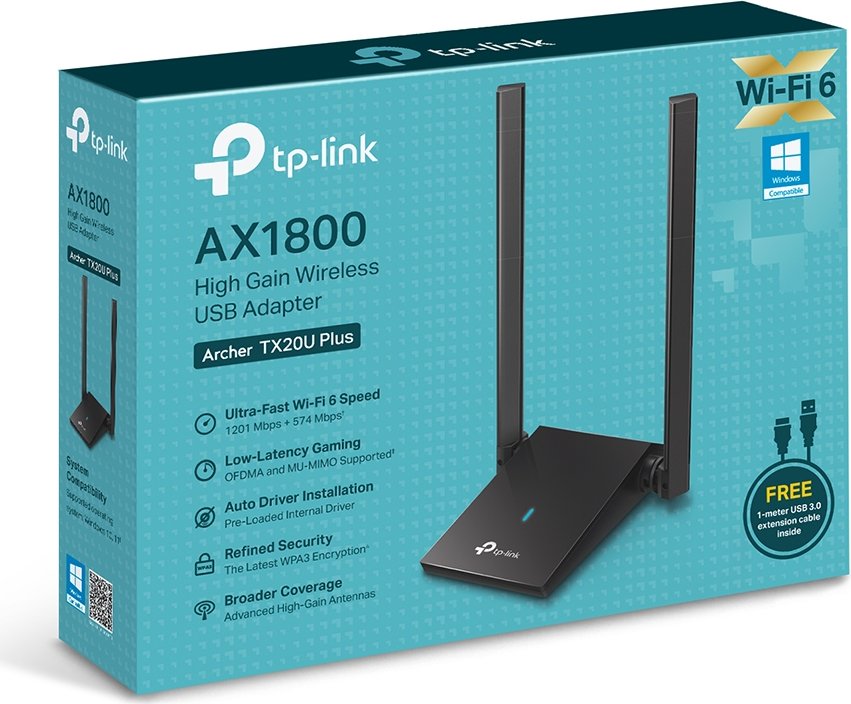 TP-Link AX1800, 2.4GHz/5GHz WLAN, USB 3.0