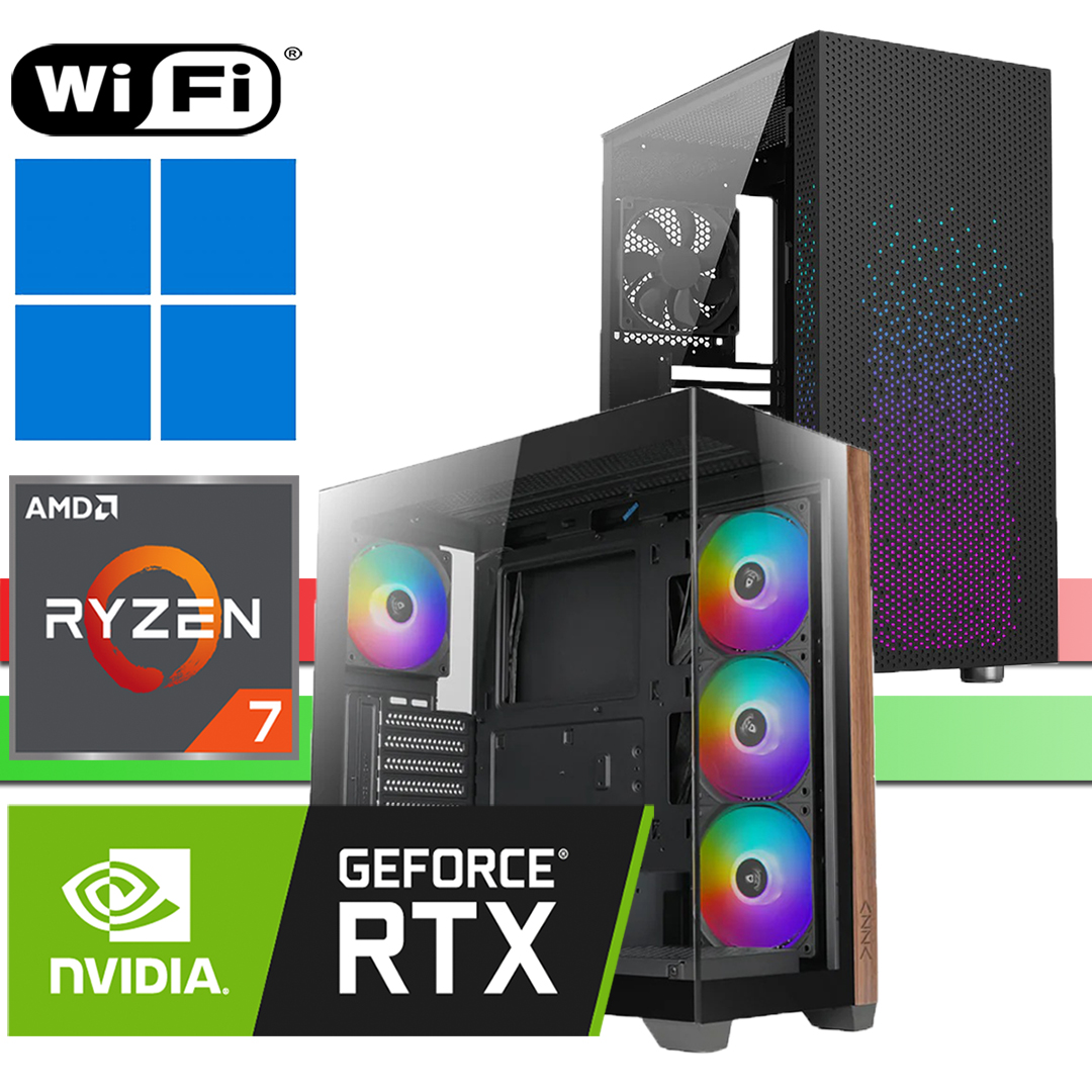 X-Gaming PC | AMD Ryzen 7 5700X | RTX5060 | bis 64GB RAM DDR4 | bis 2TB SSD NVMe | bis 4TB HDD | WiFi | Windows 11 Pro