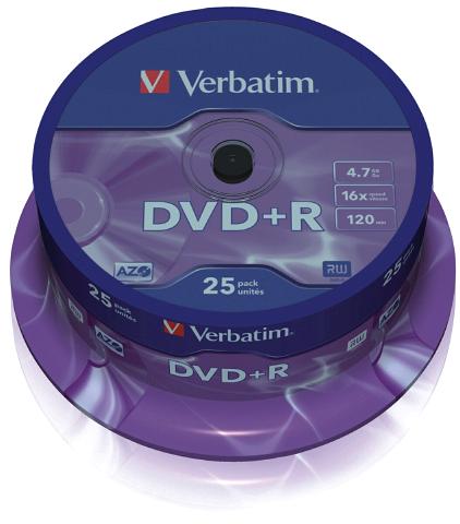 Verbatim 16x DVD+R, 25er Spindel