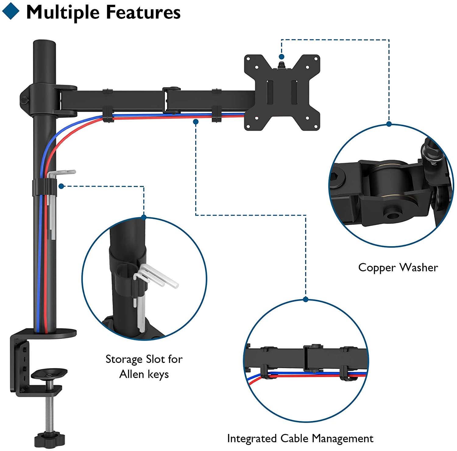 BONTEC Monitor Halterung Höhenverstellbar