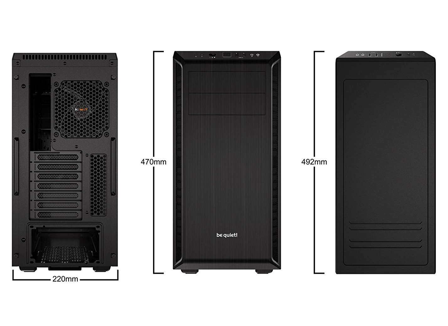 be quiet! Pure Base 600 schwarz, schallgedämmt - BG021