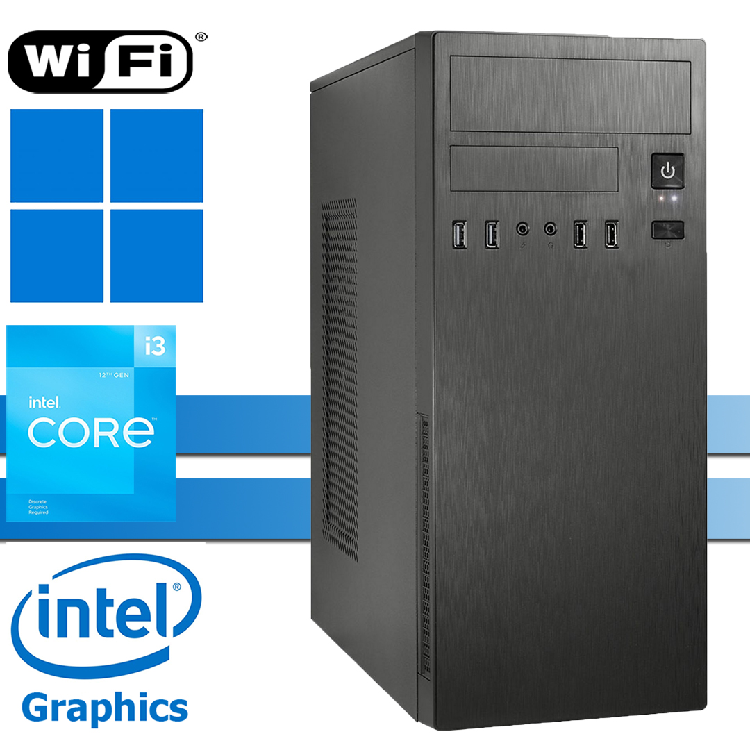 X-Power PC│Intel i3-12100│bis 64GB RAM DDR4│bis 2TB SSD│bis 4TB HDD│WiFi│Windows 11 Pro