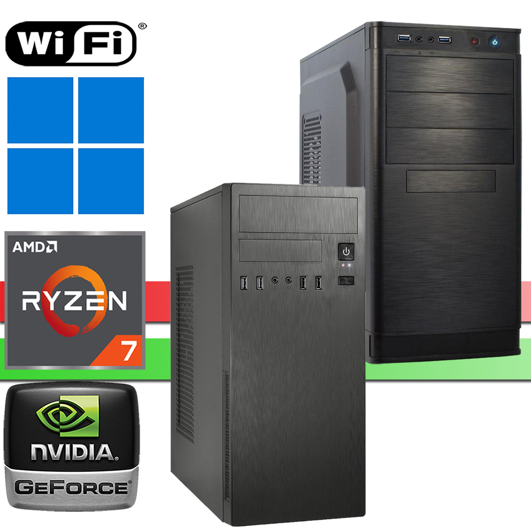 X-Business PC│AMD Ryzen 7 5700X│bis 64GB RAM DDR4│bis 2TB SSD NVMe│bis 4TB HDD│WiFi│Nvidia GT730│WiFi│Windows 11 Pro