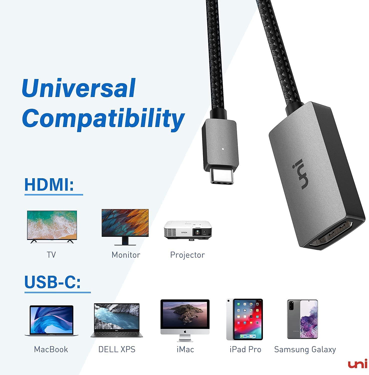 USB Typ C auf HDMI Adapter 4K (Thunderbolt 3 kompatibel)