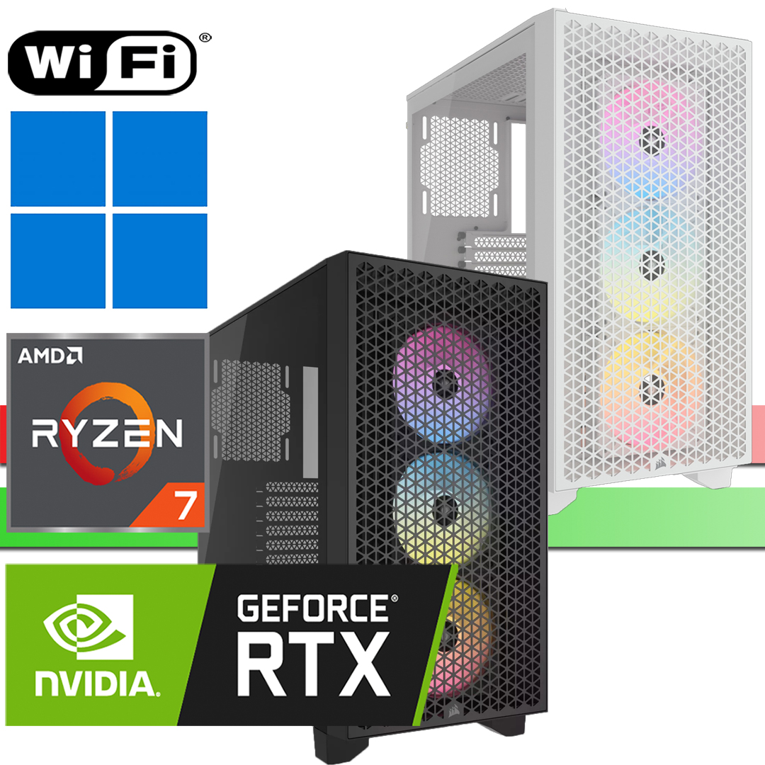 X-Performance PC | AMD Ryzen 7 9800X3D | RTX5070 | 64GB RAM DDR5 | 2000GB SSD NVMe | 4000GB HDD | WiFi | Corsair 3000D white | Windows 11 Pro