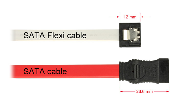 Delock S-ATA 6Gb/s Datenkabel Flexi - weiß, 20cm (83503)