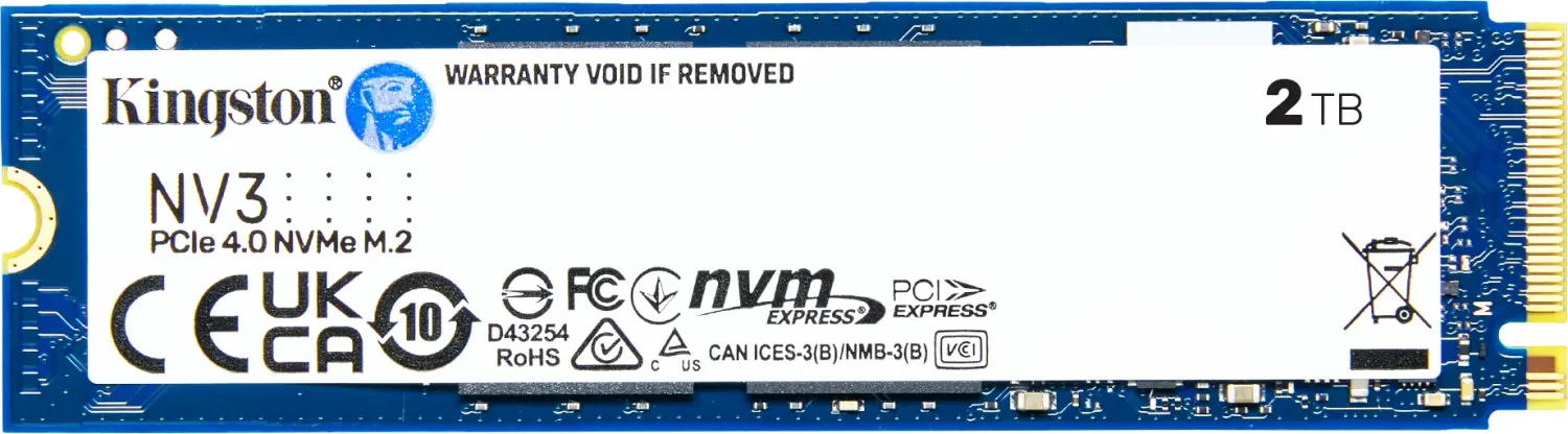 2000 GB Kingston NV3 NVMe PCIe SSD, M.2