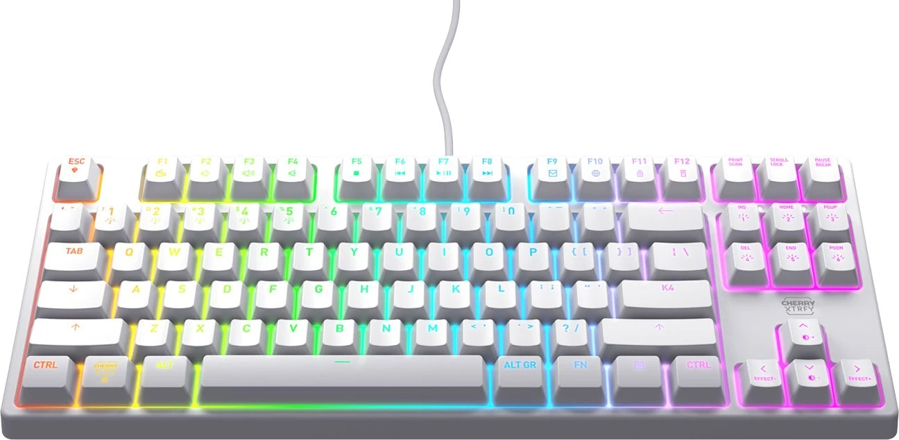 Cherry Xtrfy K4V2 TKL, Gaming-Tastatur , weiß, LEDs RGB, MX2A RGB RED, USB, DE