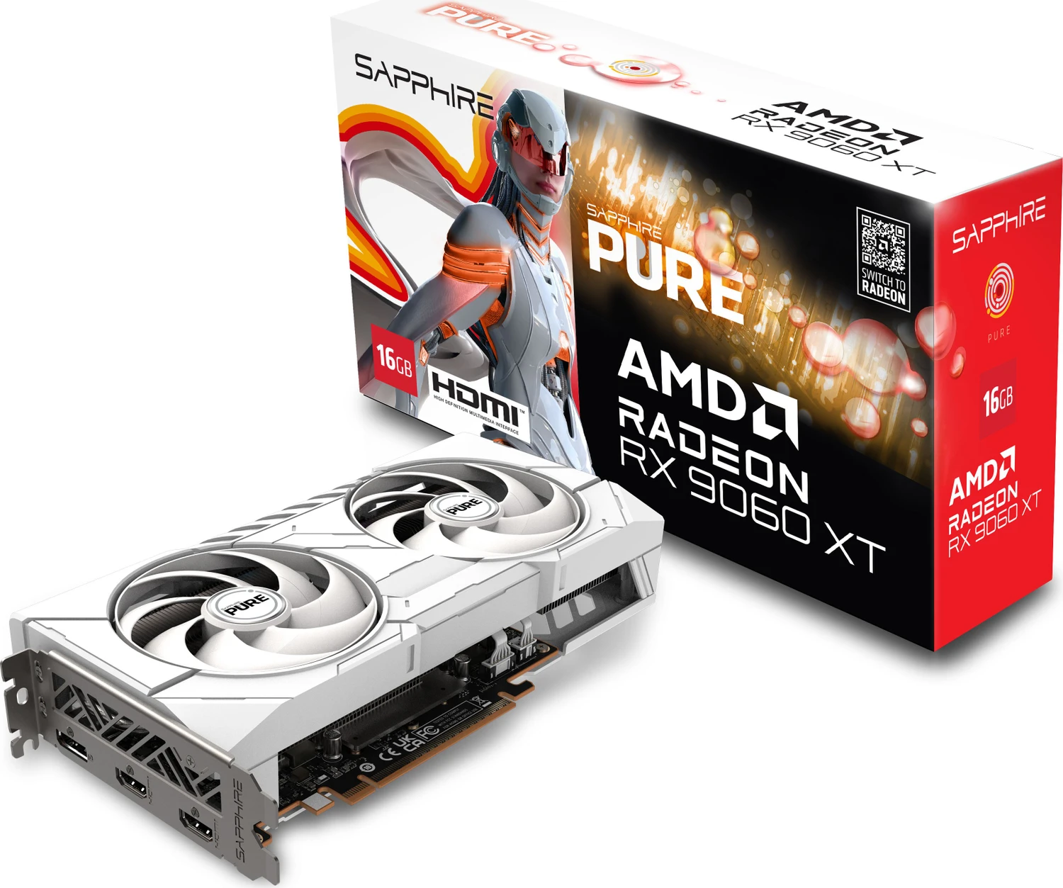 Sapphire Pure Radeon RX 9060 XT, 16GB GDDR6, 2x HDMI, DP, lite retail