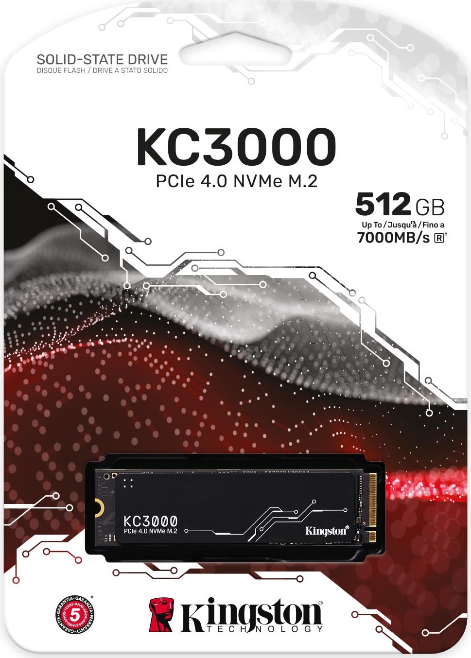 512 GB Kingston KC3000 PCIe 4.0 NVMe SSD, M.2 2280 / M-Key / PCIe 4.0 x4