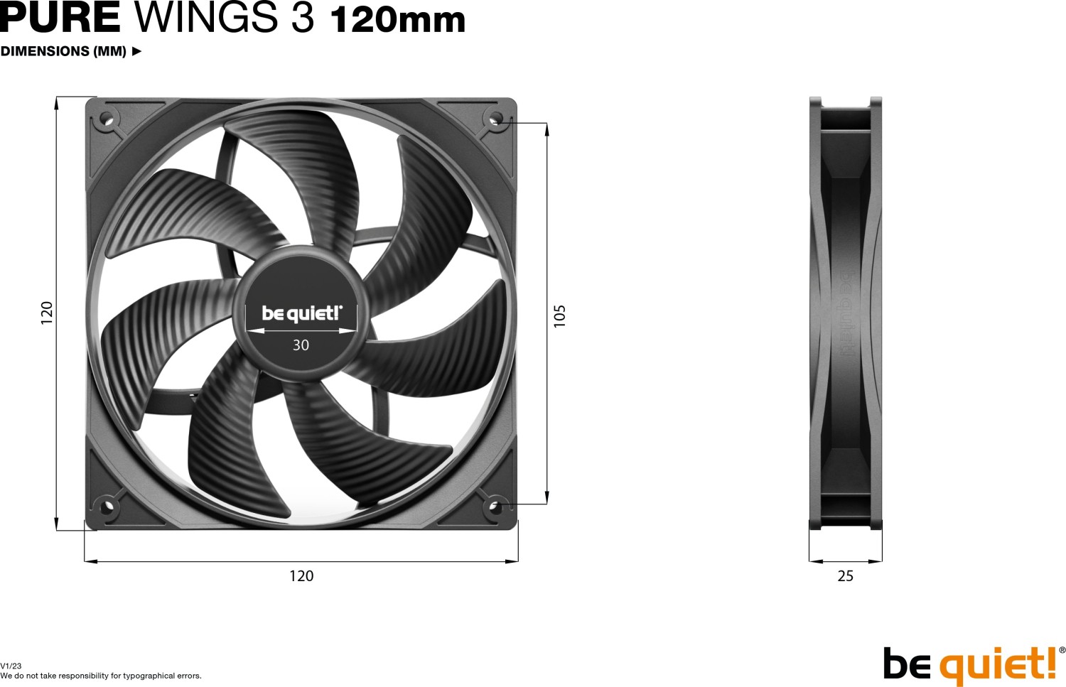 120mm be quiet! Pure Wings 3 - BL104