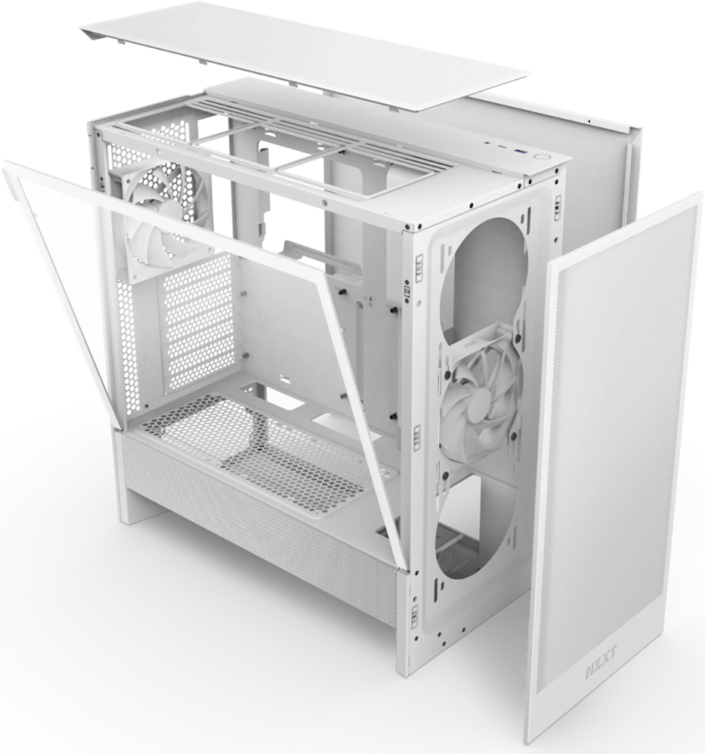 NZXT H5 Flow (2024), weiß, Glasfenster