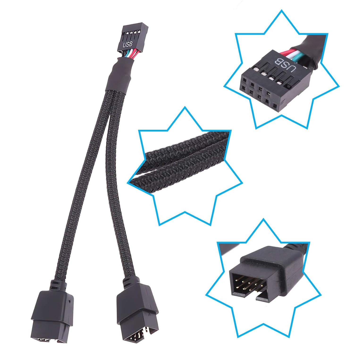 Mainboard USB Splitter 9PIN header