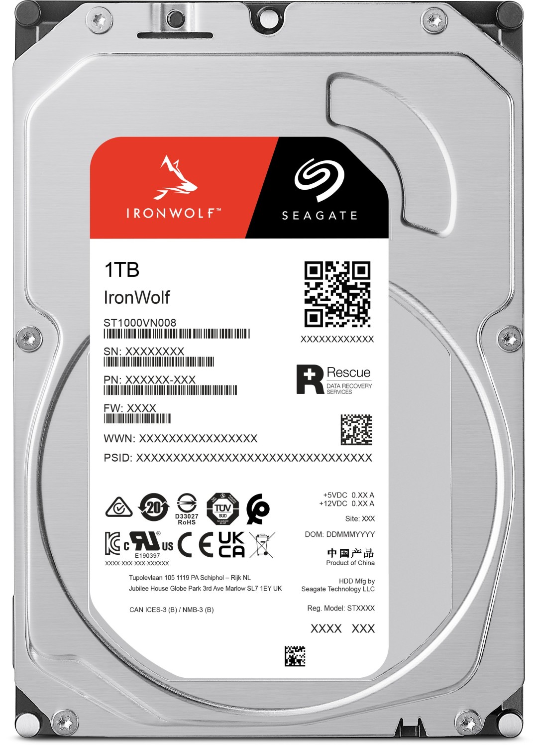 1000 GB Seagate IronWolf NAS HDD +Rescue - ST1000VN008