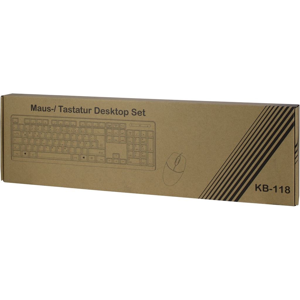 Inter-Tech KB-118 Tastatur- und Maus-Set schwarz, USB
