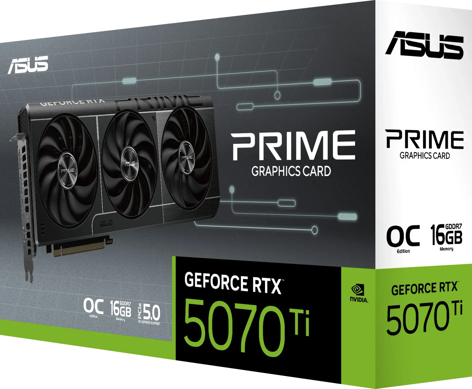 ASUS Prime GeForce RTX 5070 Ti OC, PRIME-RTX5070TI-O16G, 16GB GDDR7, HDMI, 3x DP