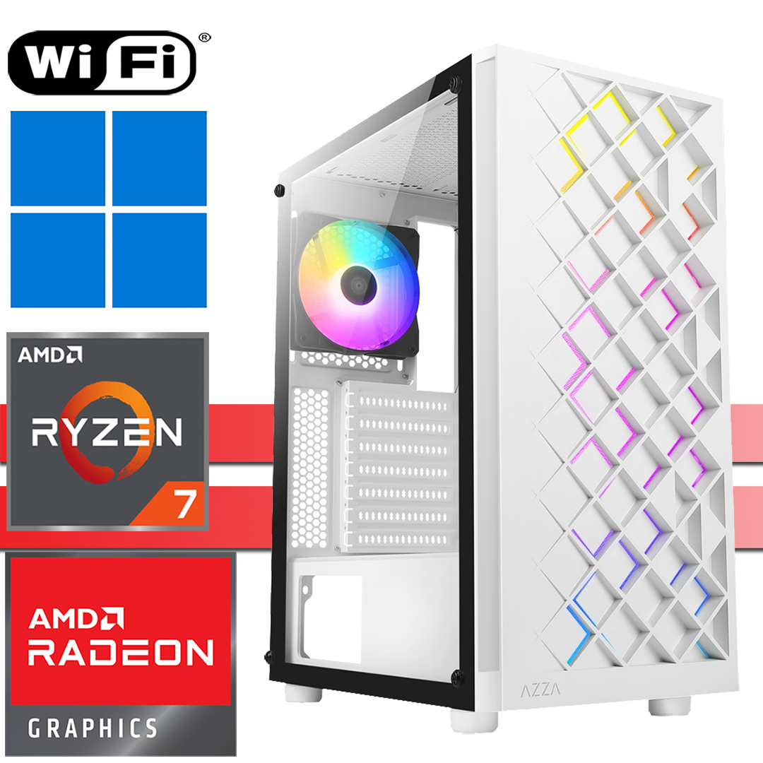 X-Gaming PC | AMD Ryzen 7 5700G | 64GB RAM DDR4 | 2000GB SSD NVMe | 4000GB HDD | WiFi | Spectra White | Windows 11 Pro