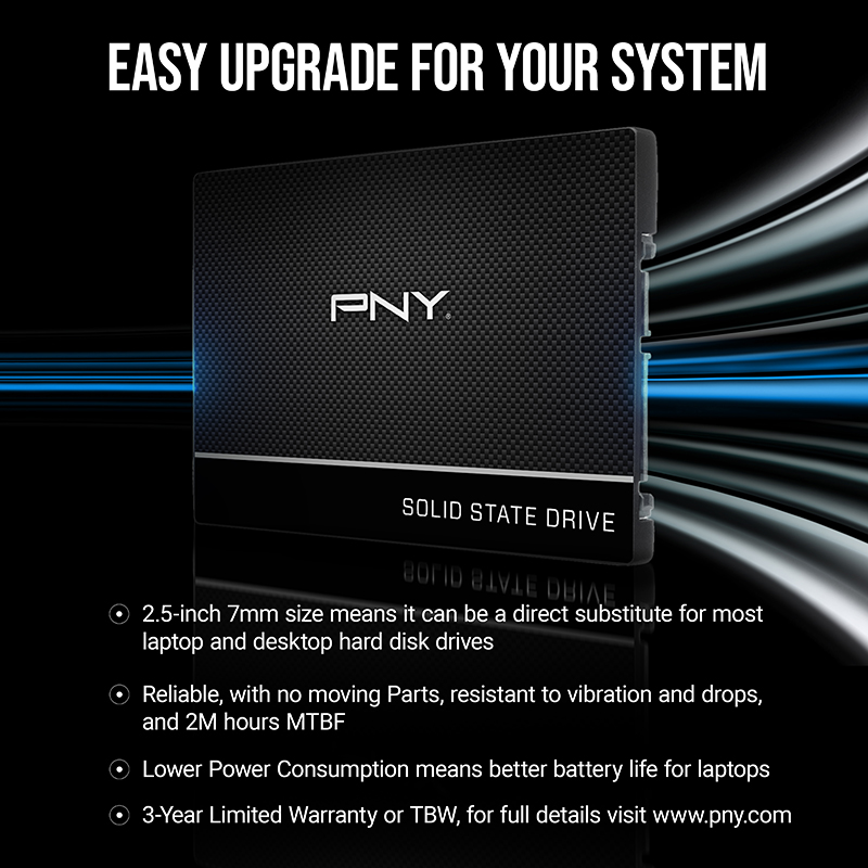 250 GB PNY CS900 SSD – 2,5 Zoll, SATA III