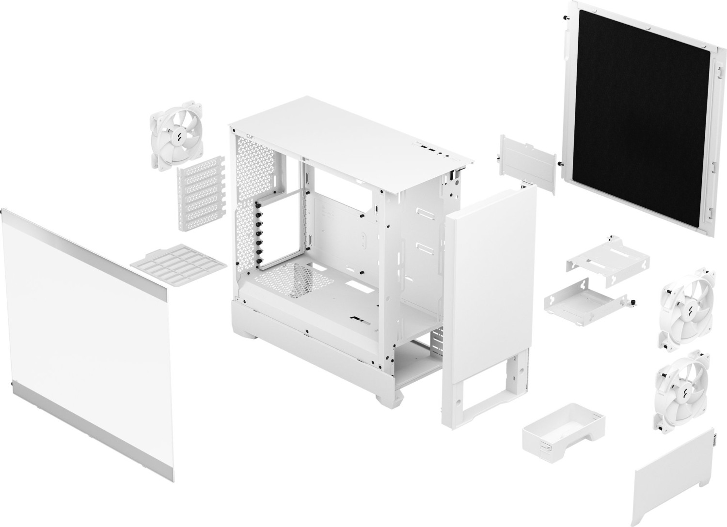 Fractal Design Pop Silent White TG Clear Tint, Glasfenster, schallgedämmt
