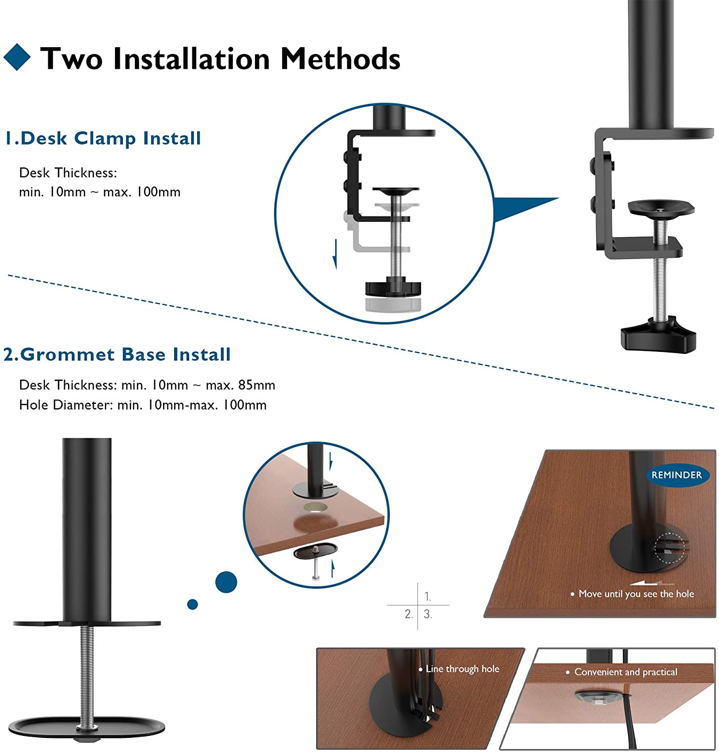 BONTEC Monitor Halterung Höhenverstellbar