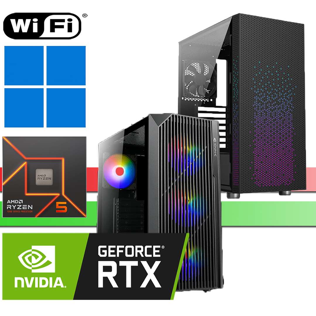X-Gaming PC│AMD Ryzen 5 7600│RTX5060│16GB RAM DDR5│256GB SSD NVMe│ohne HDD│Celesta│Windows 11 Pro