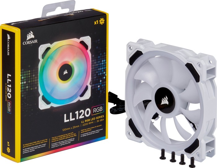 120mm Corsair LL Series LL120 RGB, weiß
